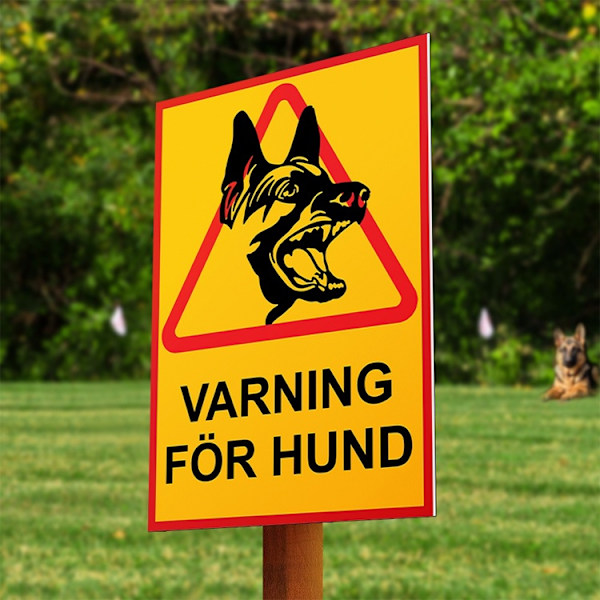VARNING FÖR HUND Skylt - Hundskylt / Varningsskylt / A5 multifärg