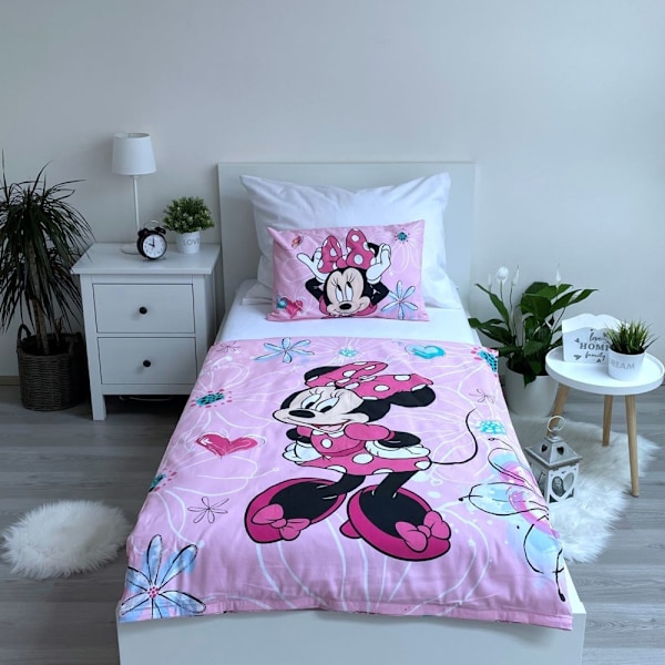 Barnens duvetcover med Disney Minnie Flowers 100×135 cm, 40×60 cm