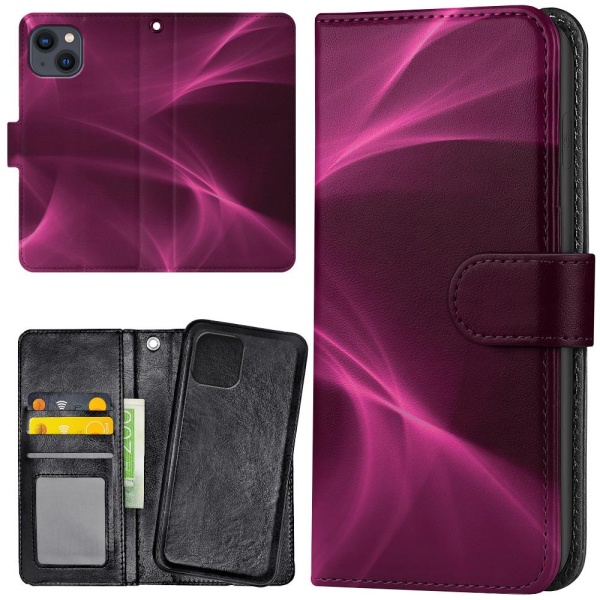 iPhone 14 - Plånboksfodral/Skal Purple Fog