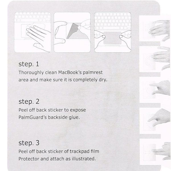 2-Pak -Touchpad Beskyttelse for MacBook Pro 13 -Verner mot Riper Transparent