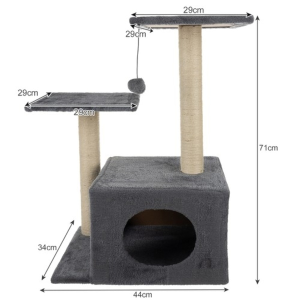 Kattemøbel / Klatrestativ / Klorepost for Katter - 71 cm Grey