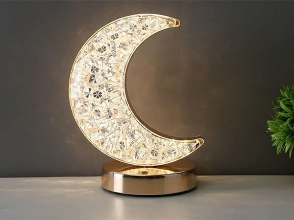 Bordslampa moon crystal led rgb usb