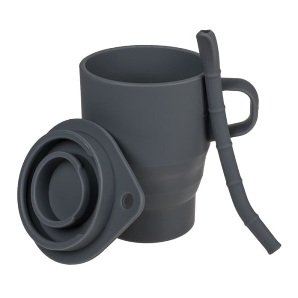 Silikonmugg med Sugrör / Hopfällbar Resemugg - Silikon Mugg Multicolor