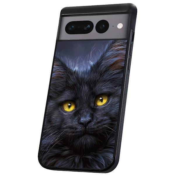 Google Pixel 7A - Skal/Mobilskal Svart Katt