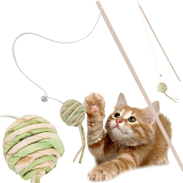 Kattleksak på Pinne - Boll & Bjällra - Leksak för Katt