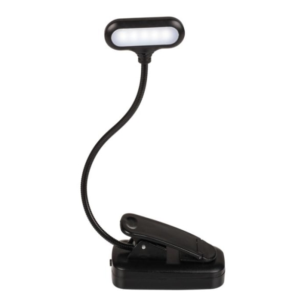Boglampe - Læselampe / LED lampe med Klemme - Lampe til Bog Black