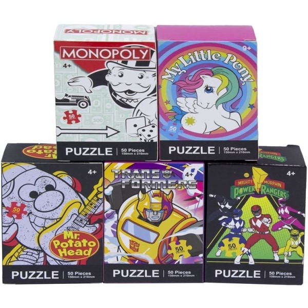 Hasbro Puzzle 50-osainen - Monopoly/My Little Pony/Transformers jne. MultiColor Power Rangers