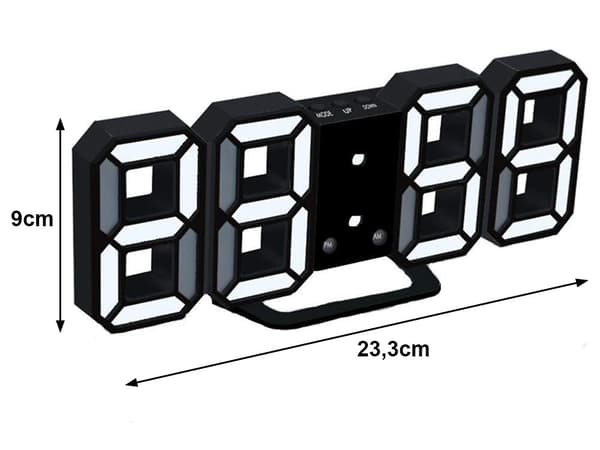 Väckarklocka med LED & Termometer - Klocka Vit