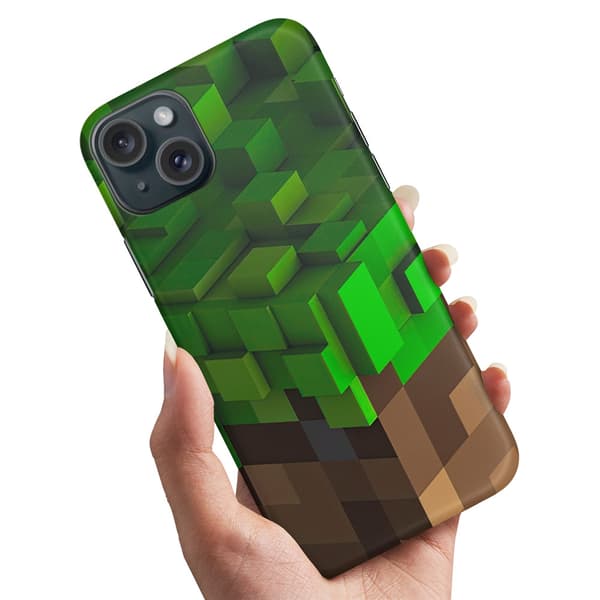 Cover / Mobilcover til iPhone 15 - Minecraft