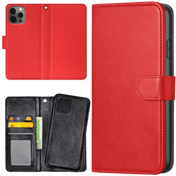 iPhone 15 Pro Max - Plånboksfodral/Skal Röd