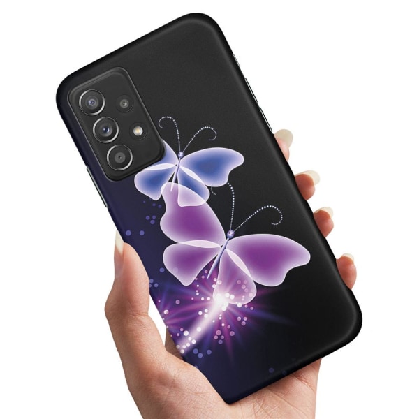 Samsung Galaxy A52/A52s 5G - Skal/Mobilskal Lila Fjärilar multifärg