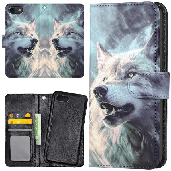 iPhone 7/8/SE - Lommebok Deksel Wolf