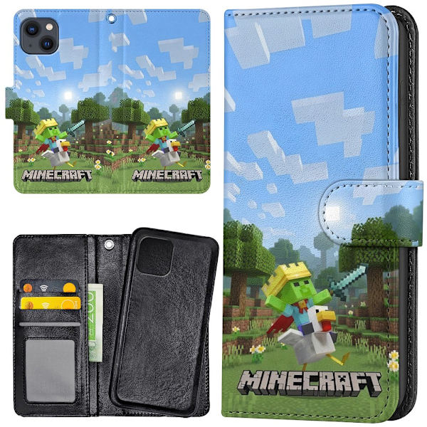 iPhone 15 - Plånboksfodral/Skal Minecraft