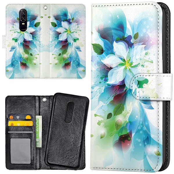 OnePlus 7 - Lommebok Deksel Blomst