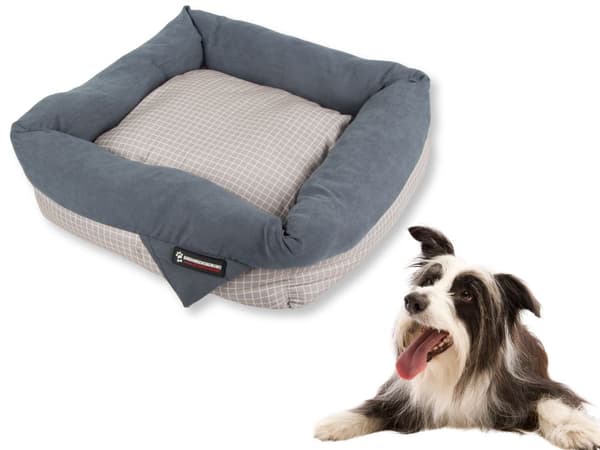 Hundbädd kattbädd mjuk soffa bäddsoffa kudde stor Blå/grå