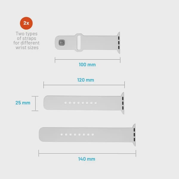 FIXED Silikonrem SET för Apple Watch Ultra-2/49mm Vit