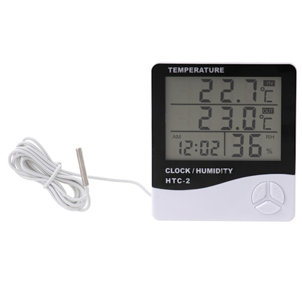Hygrometer Termometer Fuktighetsklocka HTC-2