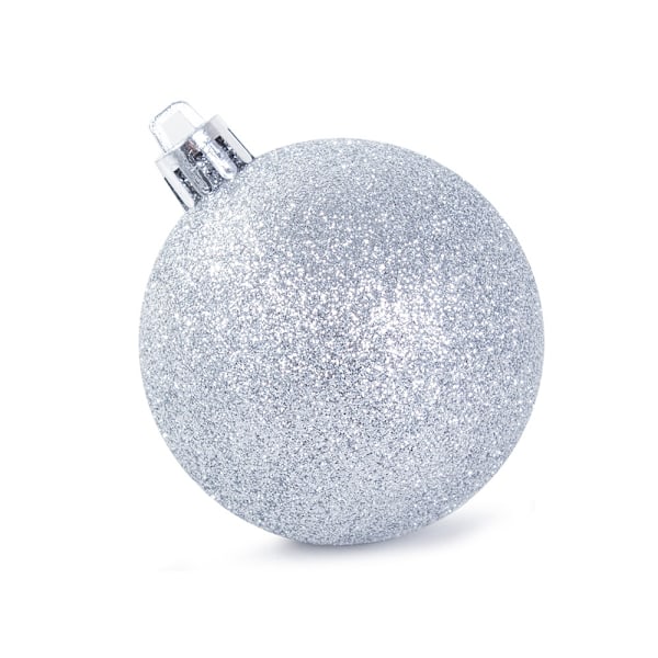 100-Pak Julekugler + Stjerne – Juledekoration Silver
