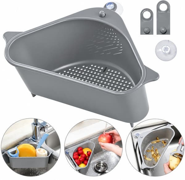 2-Pack - Sil till Diskho / Sköljlåda - Skölj frukt & grönsaker grå