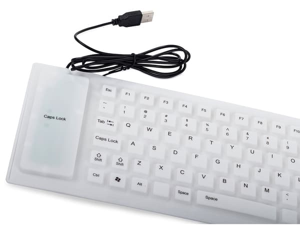 Lydløst Tastatur i Silikon - Bøybart (EN)