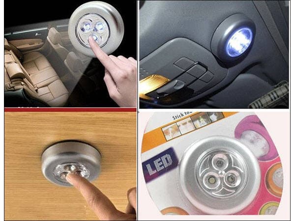 Trådlös touch-belysning med 3 LED-lampor för skåp Silver