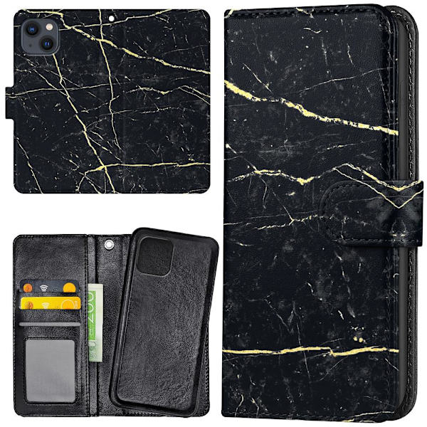 iPhone 13 - Lommebok Deksel Marmor Multicolor