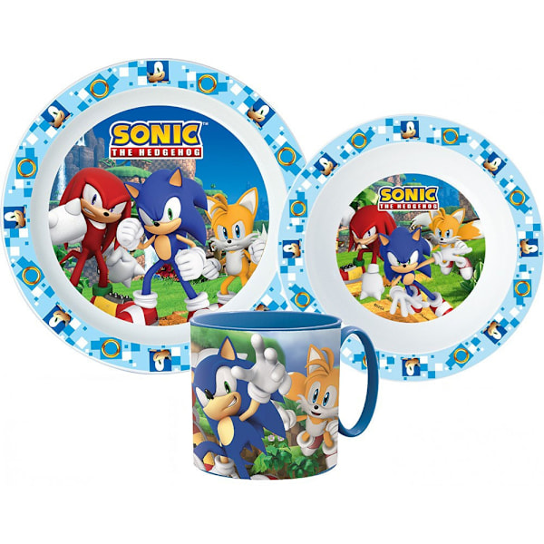 Sonic the Hedgehog middagsset, mikroplyset med mugg 265 ml