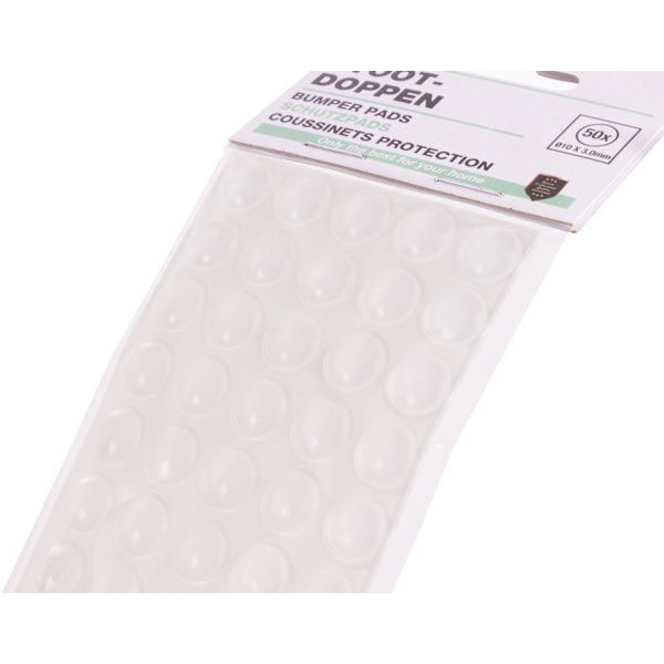 Möbeltassar 50-pack transparenta ø10×3 mm