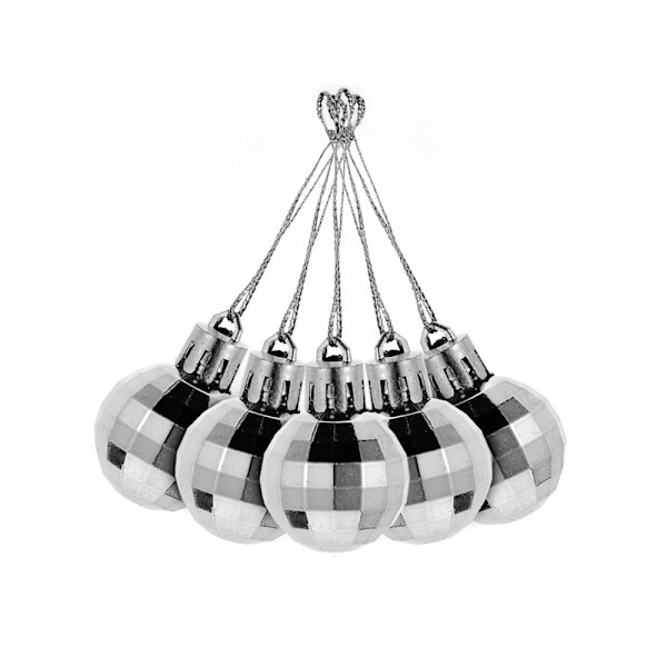 36-Pack Julkulor - Silver & Vit - 3 cm
