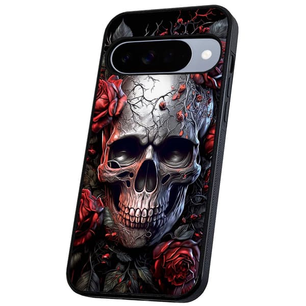Google Pixel 10/10 Pro - Deksel/Mobildeksel Skull Roses