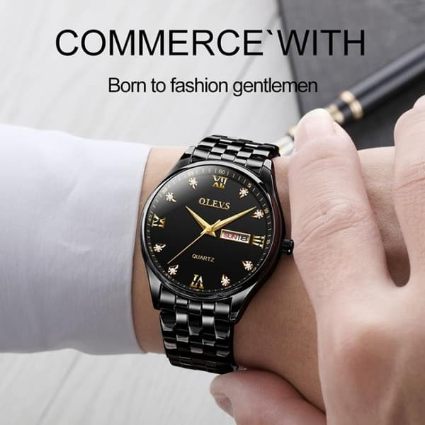 Quartz Ur / Armbåndsur - Vandtæt – Sort Black