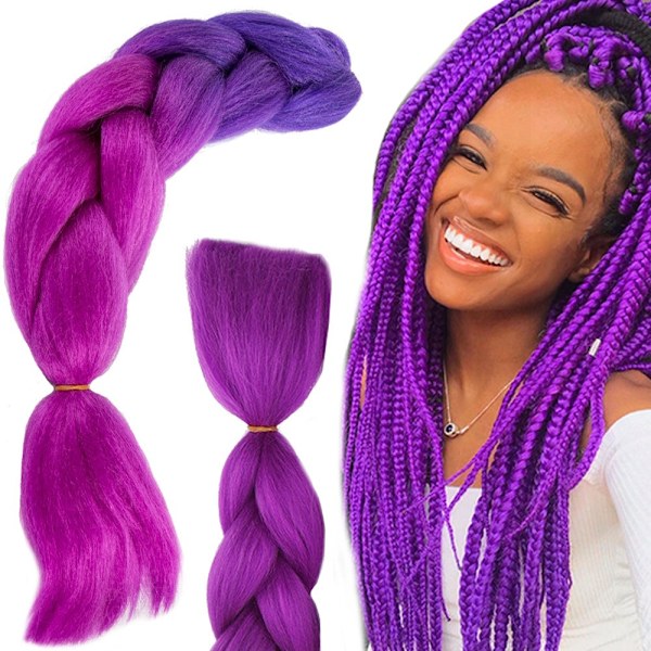 Jumbo Braid / Löshår Hårfläta - 60 cm Lila