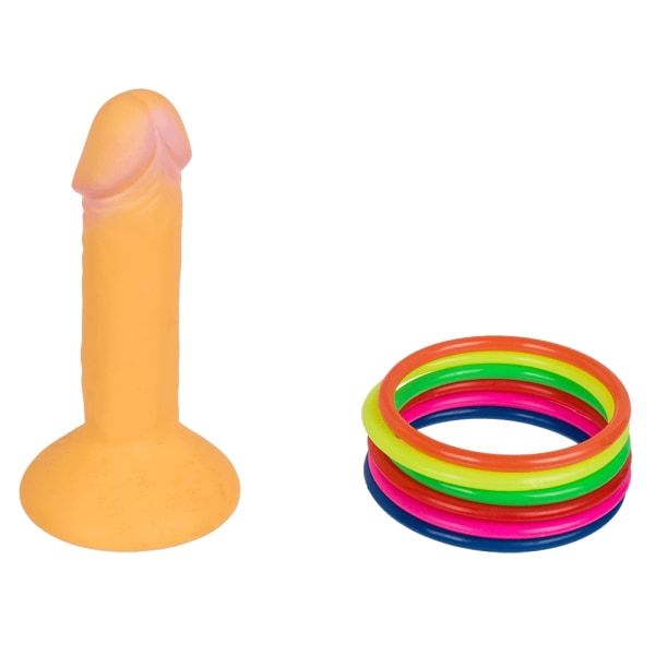 Ring toss game, Penis, with X rings, Multicolor