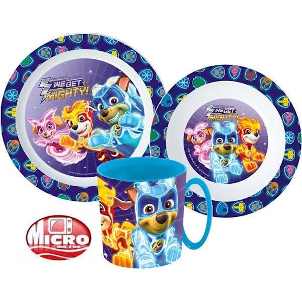 Paw Patrol middagsset, mikropART-set med mugg 350 ml
