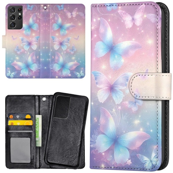 Samsung Galaxy S21 Ultra - Lommebok Deksel Butterflies
