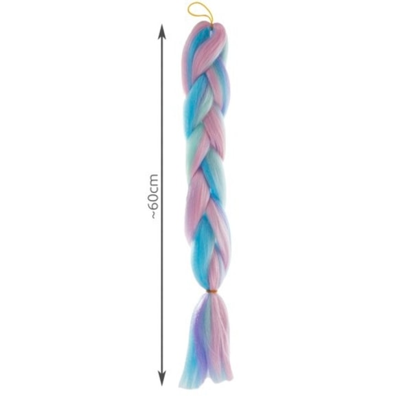 Jumbo Braid / Löshår Hårfläta - 60 cm MultiColor Multifärg (ljus)