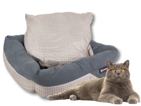 Hundbädd kattbädd mjuk bädd soffa soffa kudde liten Blå/grå