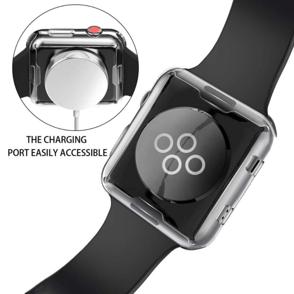 2-Pack Apple Watch 38/40/42/44 mm - Heltäckande Skal Skärmskydd Transparent 42mm