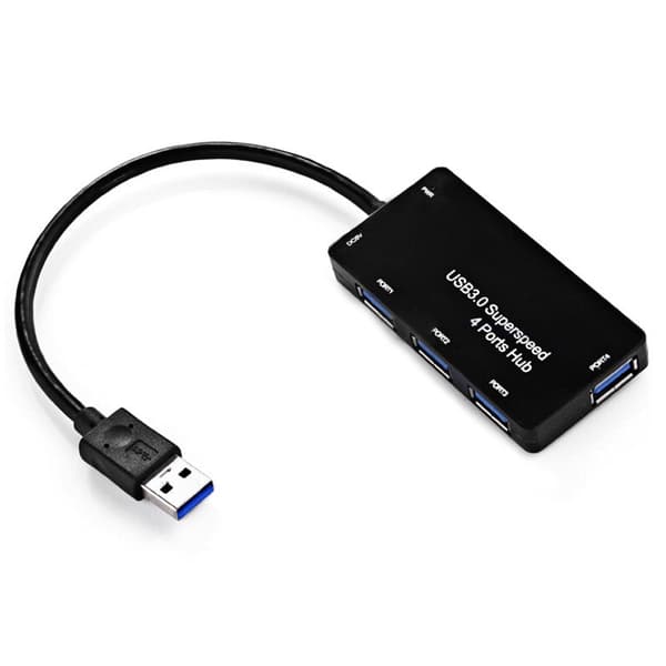 USB 3.0-Hubb med 4-Portar - Svart Black