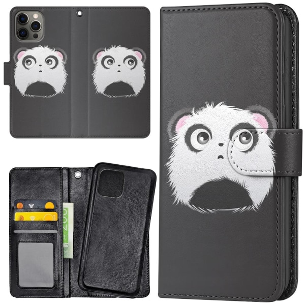 iPhone 13 Pro - Lommebokdeksel Panda-hode Multicolor