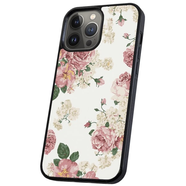 iPhone 14 Pro - Cover/Mobilcover Retro Blomster
