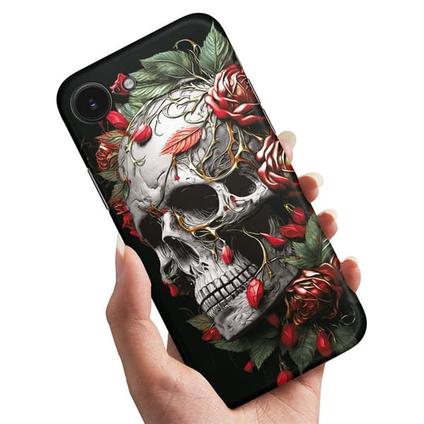 Deksel / Mobildeksel til iPhone 16e / 17e - Skull Roses