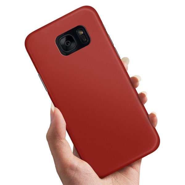 Samsung Galaxy S7 Edge - Kuoret/Suojakuori Tummanpunainen Dark red