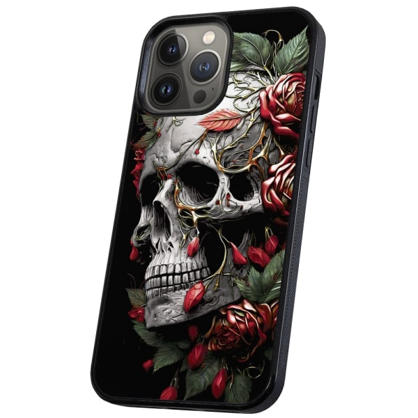 iPhone 14 Pro Max - Deksel/Mobildeksel Skull Roses