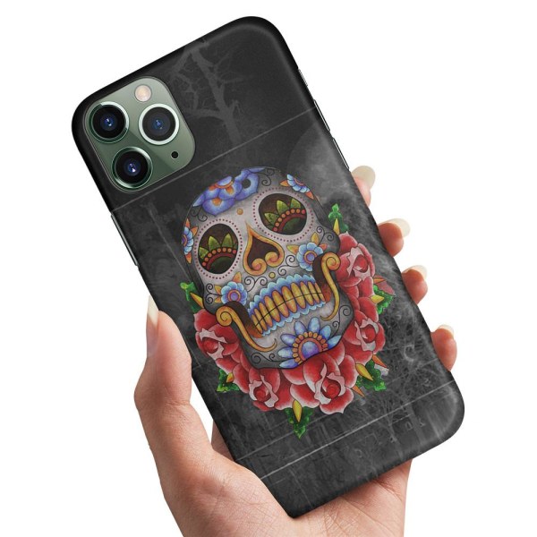 iPhone 12 - Cover / Mobiletui Flowers Skull
