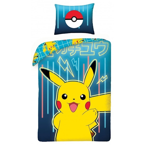 Pokémon Neon sängkläder 140×200 cm, 70×90 cm