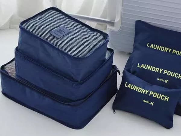 Organizer til Kuffert - 6-dele - Tasker til Rejse Dark blue