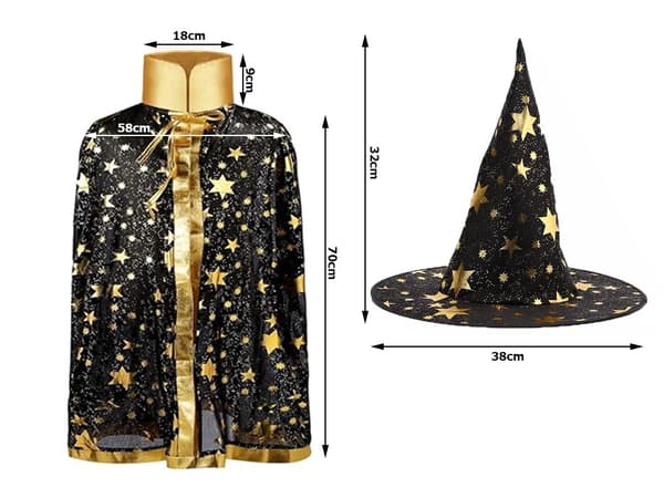 Förklädnad guide kostym halloween cape hatt