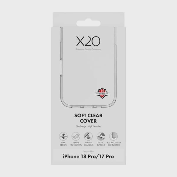 X2O Clear Soft Skal iPhone 18 Pro/17 Pro Transparent