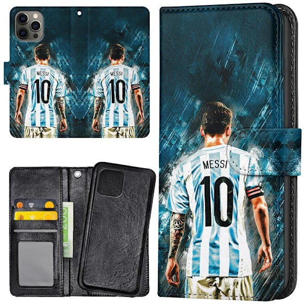 iPhone 14 Pro Max - Plånboksfodral/Skal Messi